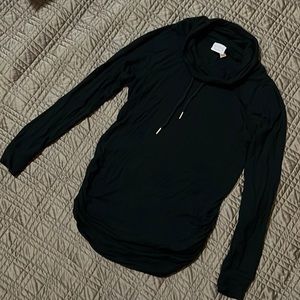 Black cowl neck maternity top